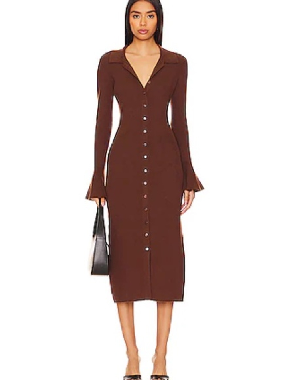 PAIGE Sundara Dress in Chocolate Brown